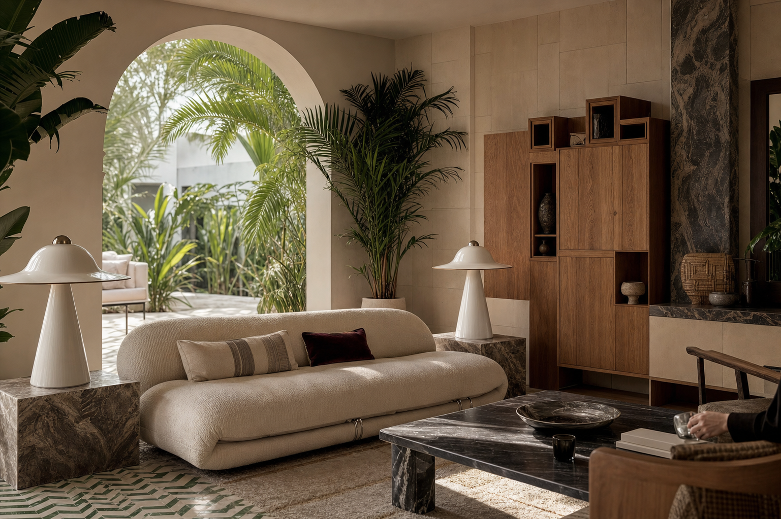 Refined contemporary interior with open plan living